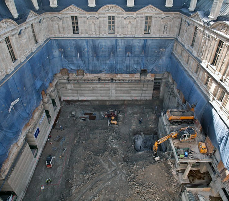 Rinforzo fondazioni Museo del Louvre Parigi Francia Sireg Progetti Nel Mondo
