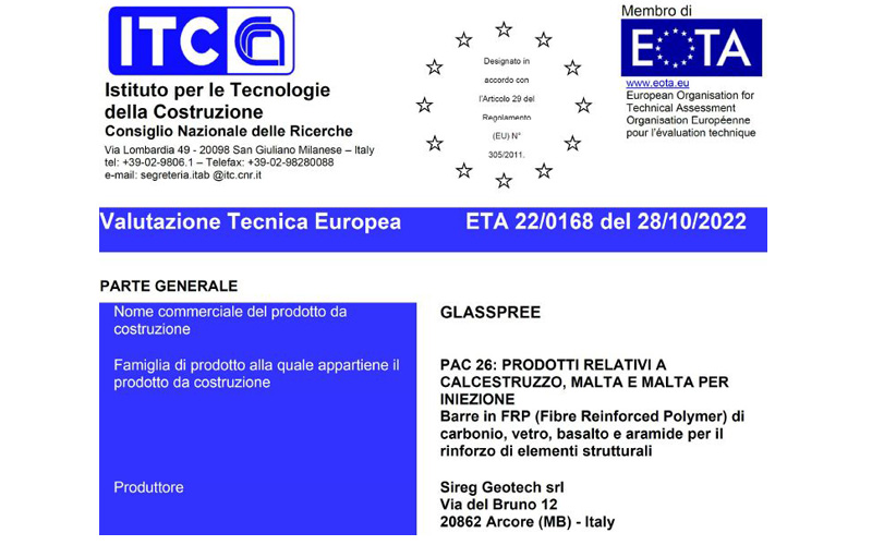 News Sireg Certificazione Eta Sireg
